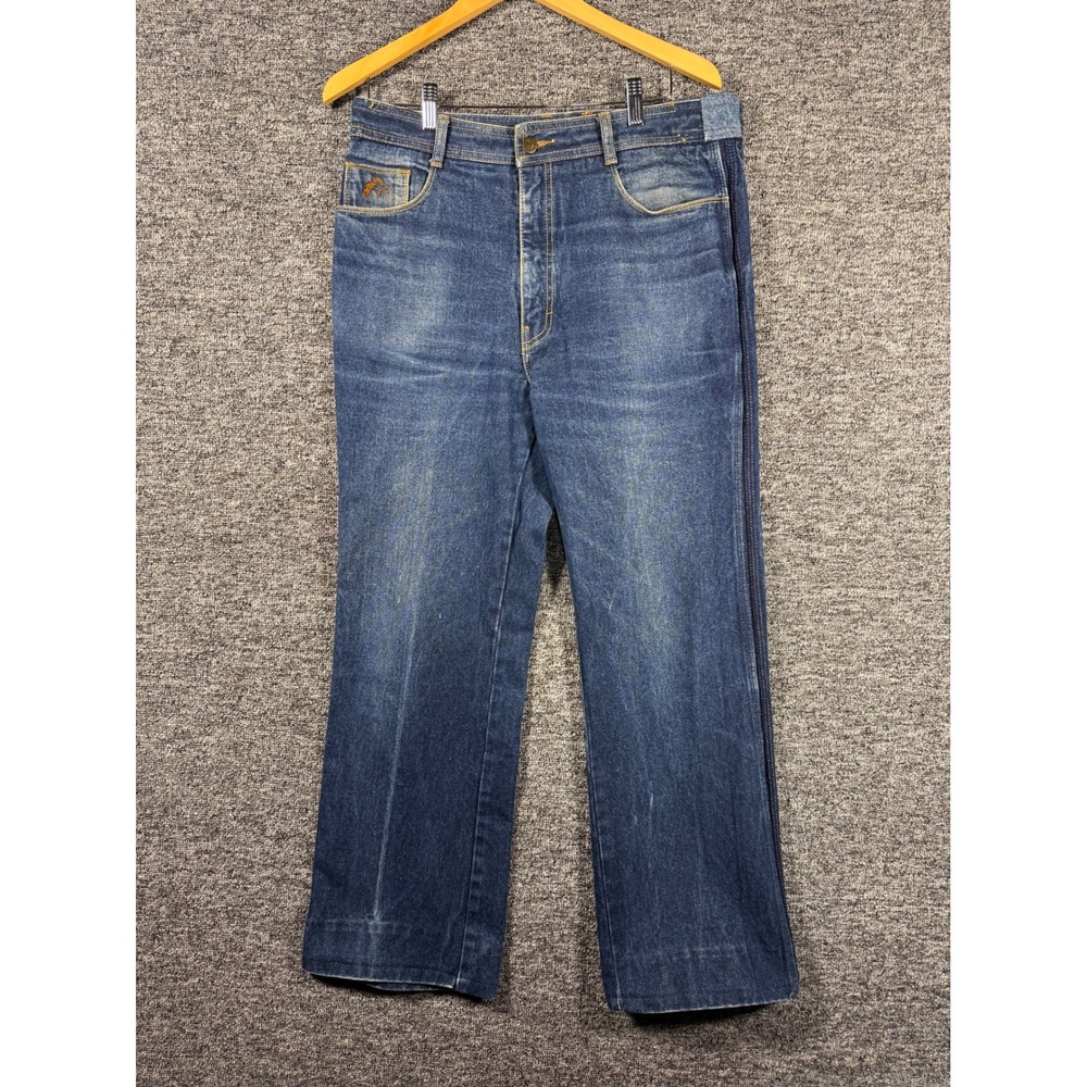 Vintage Jordache High Waisted Straight Leg Jeans Blue Medium Wash Mens 34x30